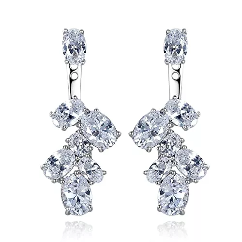 Banemi Schmuck Banemi Nobel Schmuck Ohrringe, Frauen Ohrringe Ovaler Zirkonia Friktion Back Ohrstecker Geschenk für Freundin