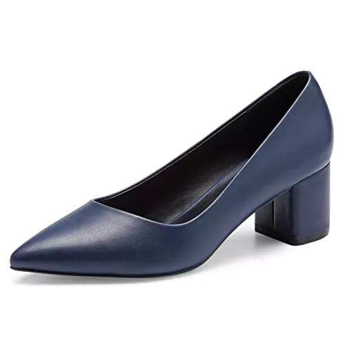 GENSHUO High Heels GENSHUO Damen Spitz-Zehen Pumps, Eleganz für Büro und Alltag, 6 cm Blockabsatz
