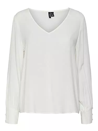 VERO MODA Langarmblusen VERO MODA Damen Vmvica Uma Ls V-Neck Ga Noos Top