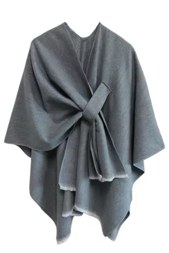 Shmily Girl Schals & Tücher Shmily Girl Poncho Damen Strick Reversibel Cape Decke Elegant Warme Schultertuch Gestrickter Schal Mantel für Frühling Herbst