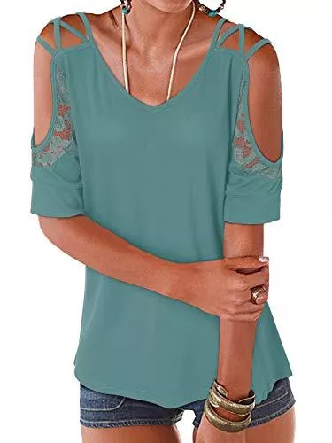 YOINS Ärmellose Blusen YOINS Off Shoulder Shirt Damen Oberteile Elegant Sexy Schulterfrei Bluse T-Shirt Tops Einfarbig