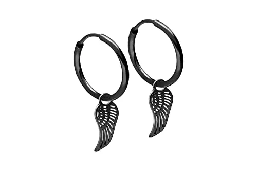 FILANGO Schmuck FILANGO 1 Paar Chirurgenstahl Ohrclicker Kreolen | FLÜGEL | Farb & Größenauswahl