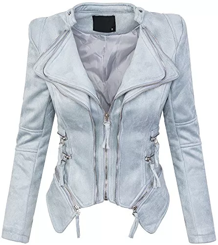 Rock Creek Selection Jacken Rock Creek Selection Damen Designer Wildlederoptik Jacke Übergangs Jacke Sommer Bikerjacke D-307 S-L
