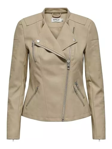 ONLY Jacken ONLY female Bikerjacke in Lederoptik Leder-Look Jacke