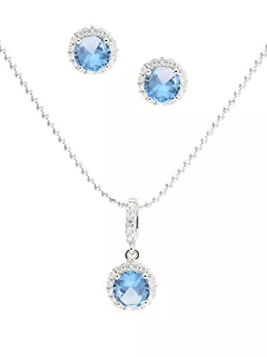 My Gold Schmuck My Gold Damen Schmuckset Halskette &amp; Ohrringe Silber 925 Sterlingsilber Komplettes Set 44cm Geschenkset Amazone Set