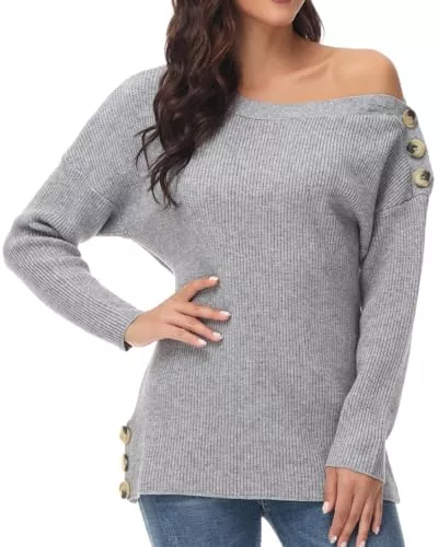 TrendiMax Pullover & Strickmode TrendiMax Damen Pullover Casual Strickpullover Winter Oberteile Warm Pullover Langarm Knopf Pulli Sweater Tops Outwear