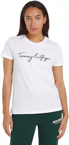 Tommy Hilfiger T-Shirts Tommy Hilfiger Damen T-Shirt Kurzarm Rundhalsausschnitt