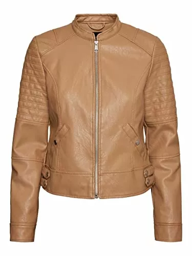VERO MODA Jacken VERO MODA Damen Kunstlederjacke VMLove Damenjacke im Biker-Style