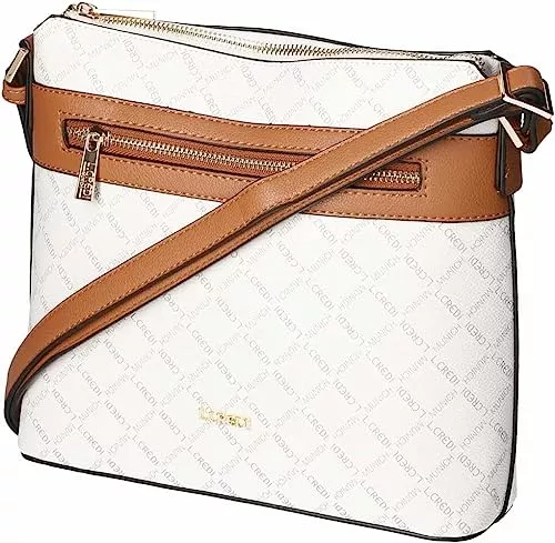 L.CREDI Taschen & Rucksäcke L.CREDI Damen Tasche Rucksack Shopper Umhängetasche Schultertasche Filiberta Crossbag Synthetik geometrisch Filiberta Crossbag weiß
