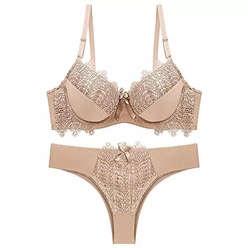 YUANCHENG Unterwäsche & Dessous Spitzen-BH-Set für Damen Push-up-Unterwäsche und Höschen-Set A B C Cup-BH-Höschen-Set