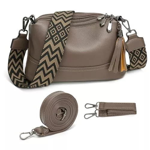 LANXINGLUO Taschen & Rucksäcke LANXINGLUO Kleine Handtasche Damen Umhängetasche Schwarz Handbags for Women Mehrere Taschen Mit 3 austauschbaren Schultergurten