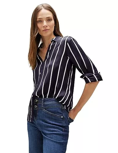 Street One Langarmblusen Street One Damen Hemdbluse Gestreift