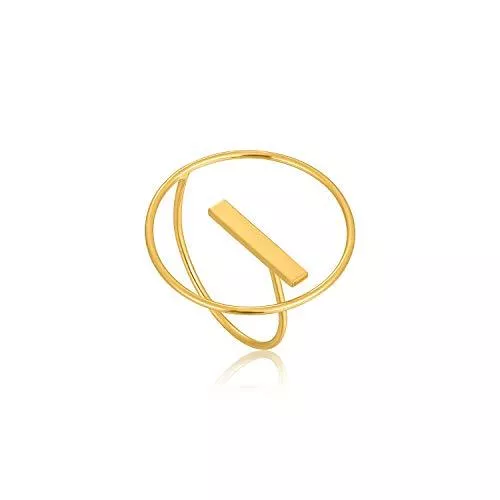 ANIA HAIE Schmuck ANIA HAIE Ovaler Art-Deco-Ring aus 925er Sterlingsilber, offen, stapelbar, verstellbar