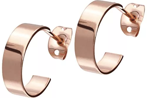 FILANGO Schmuck FILANGO 1 Paar Titan Ohrclicker Kreolen HALBKREIS Farb & Größenauswahl