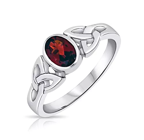 DTPsilver Schmuck DTPsilver® 925 Sterling Silber Ring - Keltische Dreifaltigkeitsknoten - Keltische Kollektion - Verschiedene natürliche Edelsteine