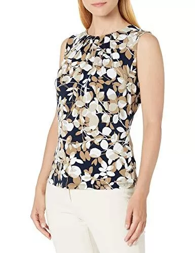 Calvin Klein Ärmellose Blusen Calvin Klein Damen Pleat Neck Cami Anzugjacke, Business-Stil