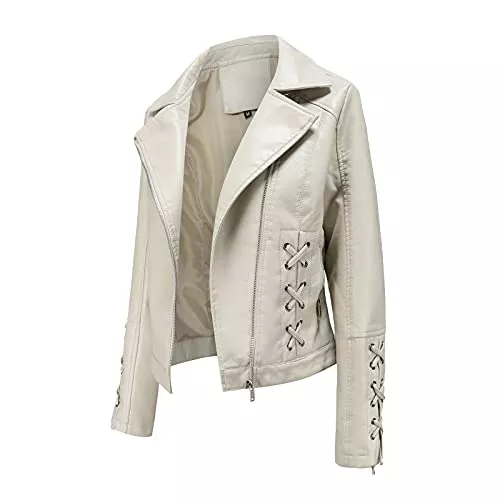 hehiy Jacken hehiy Veste Cuir Courte Moto Blouson à Rivet pour Femme Bomber Col Montant Jacket Similicuir Aviateur Leder Jacke Damen Lederjacke Motorrad Jacke Damen Lila GrößE S - 5Xl