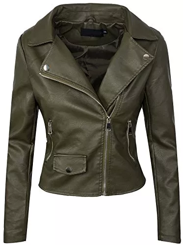 Rock Creek Selection Jacken Rock Creek Selection Damen Übergangs Jacke Kunstlederjacke Biker Jacke Lederoptik Damenjacke D-271 S-XL
