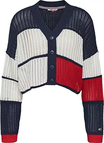 Tommy Hilfiger Strickjacken Tommy Hilfiger Colour-Block Strickjacke