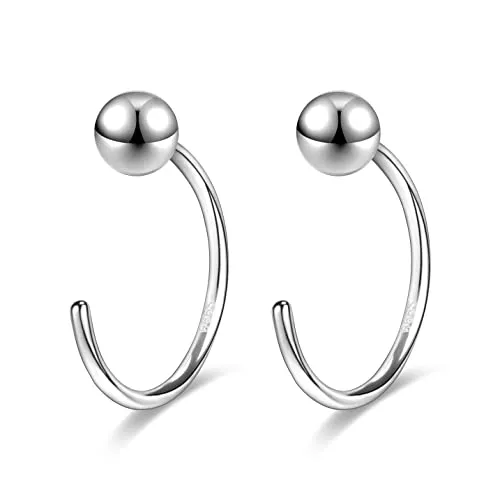 AoedeJ Schmuck AoedeJ Kleine Halbe Creolen Aus Sterlingsilber Offene Creolen SchläFer Winzige Huggie-Creolen Knorpelohrringe FüR Frauen