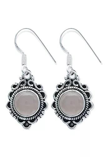 mantraroma Schmuck Ohrringe 925 Silber Stein Edelstein Ohrhänger echt Silber Damen Sterling Silber Hänger Geschenk (MOH-071)