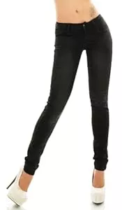 Trendstylez Jeans Trendstylez Damen Slim Fit Stretch Basic Skinny Röhren Push Up Jeans schwarz J370