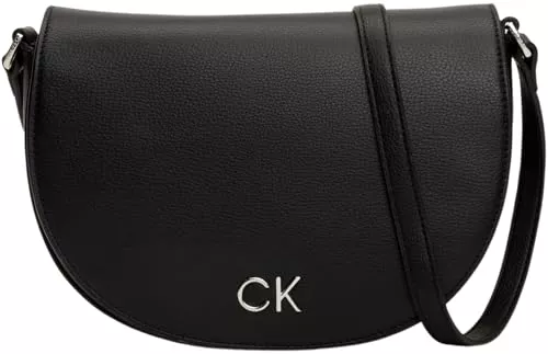 Calvin Klein Taschen & Rucksäcke Calvin Klein Damen Umhängetasche Ck Daily Saddle Bag Pebble Klein, Weiß (Bright White), Einheitsgröße