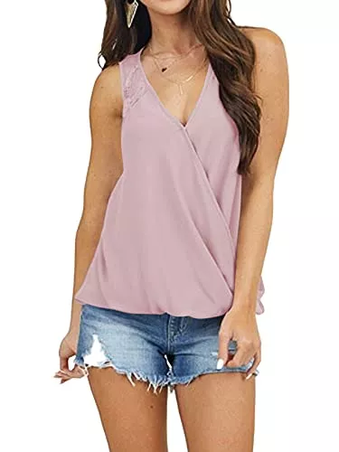 YOINS Ärmellose Blusen YOINS Bluse Damen Oberteile Elegant Ärmellos Chiffon Blusen Shirt Crop Tops für Damen Sommer