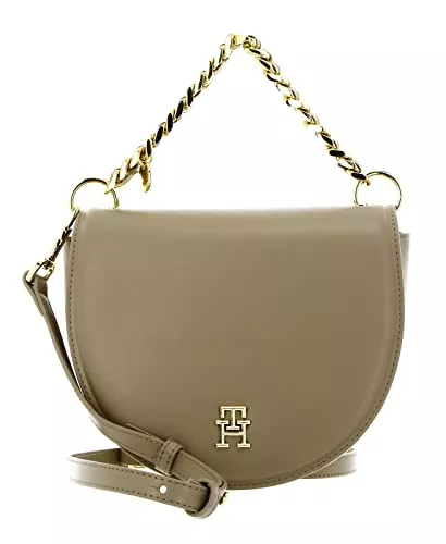 Tommy Hilfiger Taschen & Rucksäcke Tommy Hilfiger Damen TH CHIC Saddle Bag AW0AW14783 Taschen, Beige (Beige)