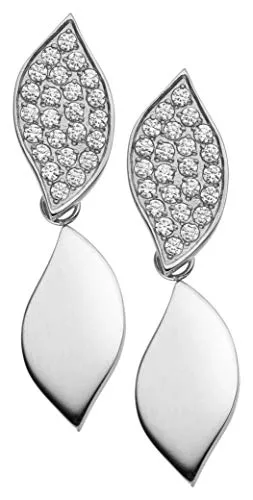 Tamaris Schmuck Tamaris Damen Ohrstecker Julia Edelstahl Silberfarben Blatt mit Zirkonia TJ210
