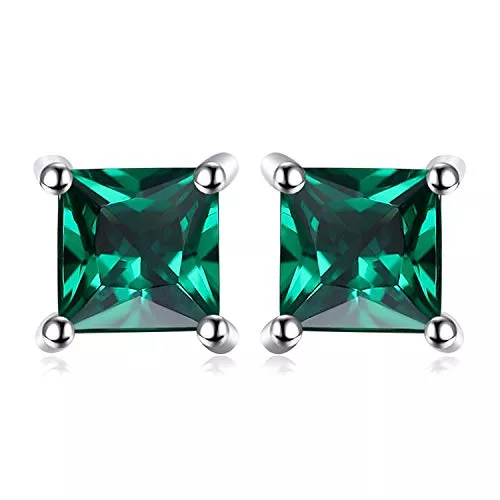 JewelryPalace Schmuck JewelryPalace Quadrat Schliff Echt Edelstein Ohrstecker Silber 925 Damen, Schmuck Set, Ohrringe Silber Geburtsstein Mädchen, Ohrstecker Silber klein mit Stein Frauen Rosegold Gold