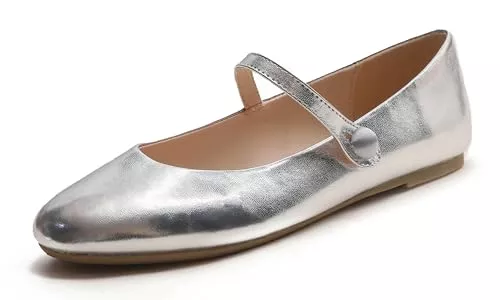 Feversole Flache Schuhe Feversole Mary Jane Lack Damenschuhe Flache Pumps geschlossen Bequeme Schuhe