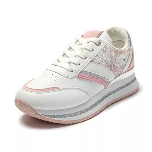 JOMIX Sneaker & Sportschuhe JOMIX Sneaker Damen Plateau Schuhe Laufschuhe Sportschuhe Leicht Atmungsaktiv Turnschuhe Fitness Gym Walking Freizeitschuhe