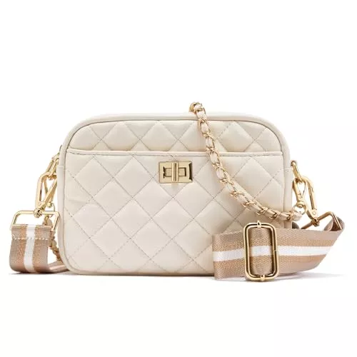 ZOUIQSS Taschen & Rucksäcke ZOUIQSS Damen Umhängetasche Leder Raute Frauen Crossbody Schultertasche Metallknopf Handtasche mit verstellbaren Schultergurten