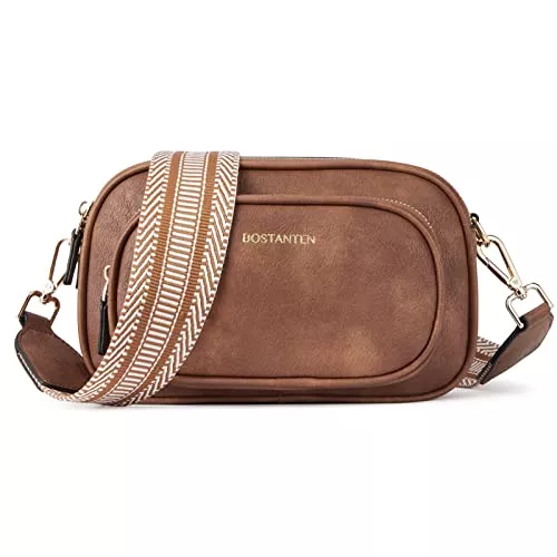 BOSTANTEN Taschen & Rucksäcke BOSTANTEN Damen Handy Umhängetasche, PU Leder Crossbody Schultertasche, Umhängetasche mit Breitem Gurt, Reißverschlusstasche Handytasche zum Umhängen Damen für Designer