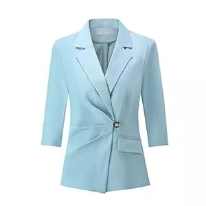 YYNUDA Blazer YYNUDA Damen Blazer Sportlich Elegant Kurz Anzugjacke 3/4 Arm Sommer Tailliert Business Slim Fit Kurzblazer