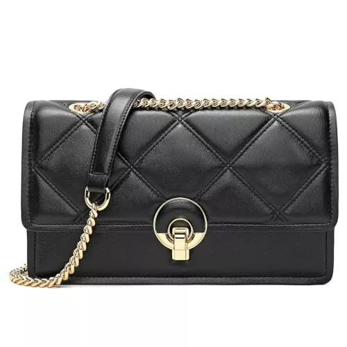 quipuda Taschen & Rucksäcke quipuda Umhängetasche Damen, Crossbody Bag Damen, weiches Leder ，Mit verstellbarem Schultergur，Mit verzinkter Metallkette