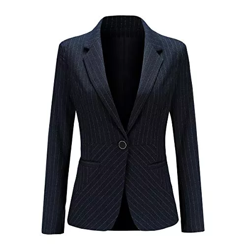 YYNUDA Blazer YYNUDA Damen Slim Fit Blazer Elegant Langarm Anzugjacke 1-Knopf Jacke Unifarben