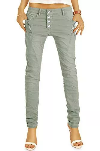 bestyledberlin Jeans be Styled Damenjeans, Stretch Baggy Boyfriend Hüftjeans im Tapered Relaxed Fit - Knopfleiste &amp; Reißverschluss j6i