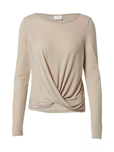 Vila Langarmshirts Vila Damen Shirt Juda Taupe L