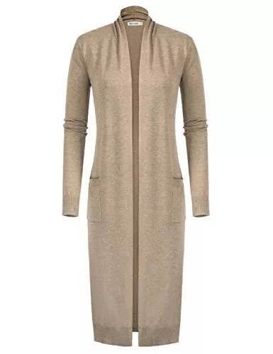GRACE KARIN Strickjacken GRACE KARIN Damen Strickjacke Offene Langarm Knitwear Casual Maxi Lang Cardigan Sweater CLE02380