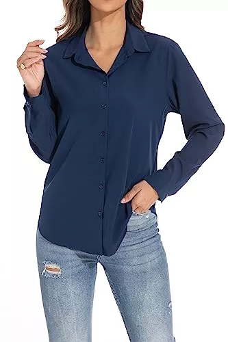 GUANYY Langarmblusen GUANYY Damen Langarm Button Down Shirt - Vielseitig und klassisch für alle Anlässe