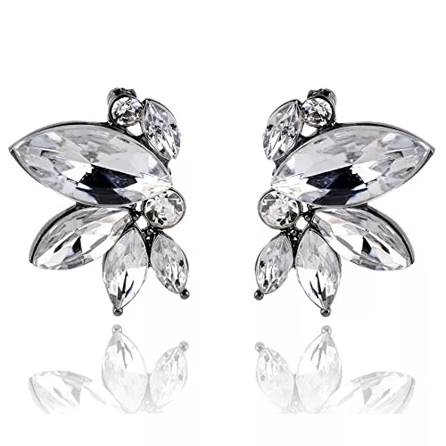 MIDJ Schmuck MIDJ Damen Creolen Ohrringe,Boho Royal Weiß Kristall Naturstein Ohrringe Vintage Ohrstecker Chakra Energie Ohrring Für Geburtstag Valentinstag Verlobungsfeier Schmuck