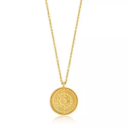 ANIA HAIE Schmuck ANIA HAIE 925 Sterling Silber Boho Antike gehämmerte römische Münze Scheibe Anhänger Halskette für Frauen