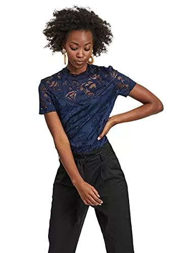 Vila Kurzarmblusen Vila Female Oberteil mit kurzen Ärmeln Spitzen