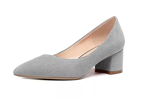 Mettesally High Heels Mettesally Damen Pumps Mit Blockabsätze Klassische Mittel Heel Pump Schuhe 5CM Für Abend