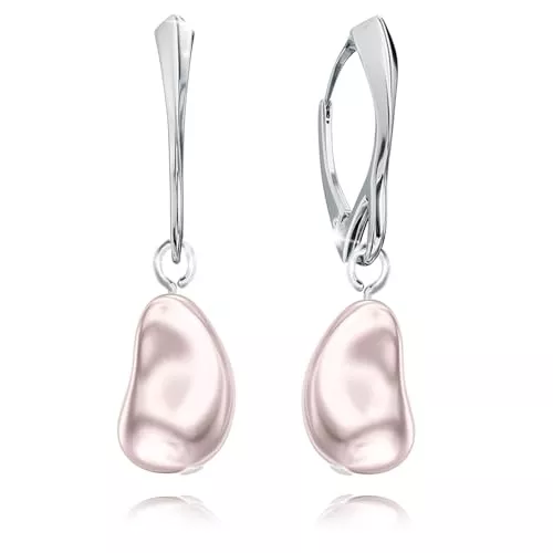 PANDA LUXURY JEWELLERY Schmuck Ohrringe Silber 925 Hängend für Damen Ohrringe mit Perlen Hängende Schmuck für Sie Silber Ohrringe Mädchen Ein Geschenk für eine Frau Handmade: Ohrringe Valentinstag Weihnachten Muttertag