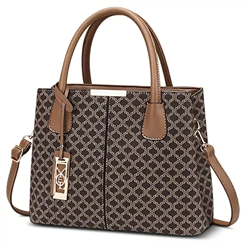 DIRRONA Taschen & Rucksäcke DIRRONA Retro Damen Handtasche Klassischer Druck Umhängetasche Elegant Schultertasche Lässig Crossbody Tasche Reisen Party Shopper PU Leder Henkeltaschen