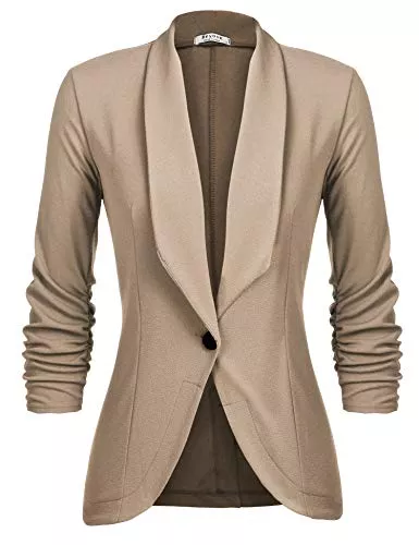 UNibelle Blazer UNibelle Blazer Damen Sportlich Elegant Longblazer 3/4 Arm Sommer Leicht Business Büro Blazer Jacke Einfarbig Open Front Jacket Slim Fit S-3XL
