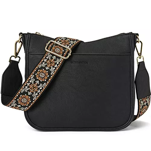 BOSTANTEN Taschen & Rucksäcke BOSTANTEN Damen Handtasche Kleine Umhängetasche aus PU Leder Schultertasche für Frauen Crossbody Bags mit verstellbarem Farbigem Riemen